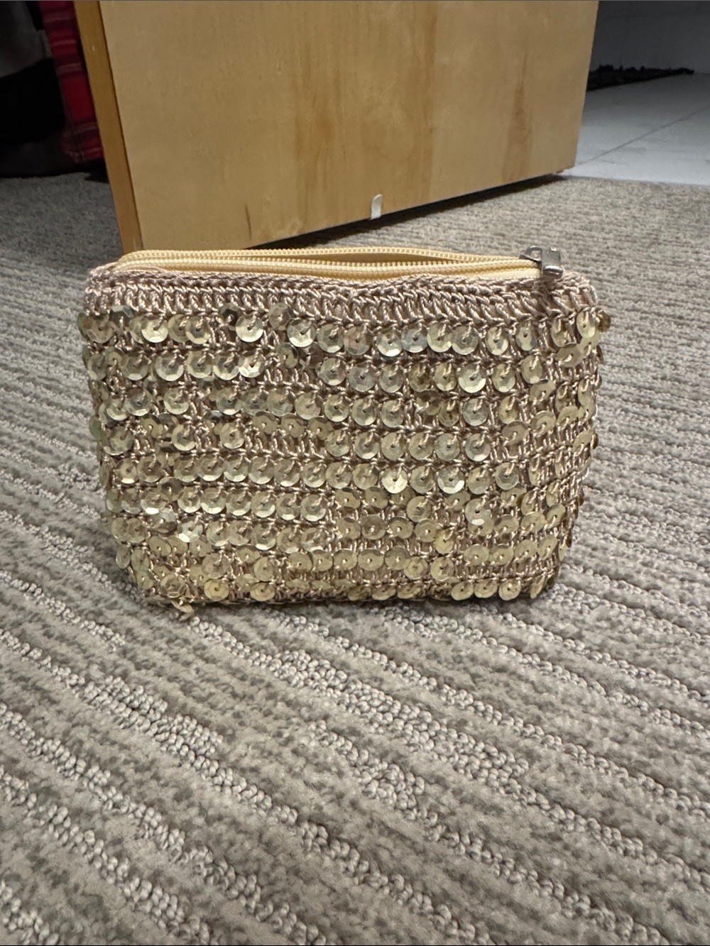 Gold sequined clutch small gold sequined clutch